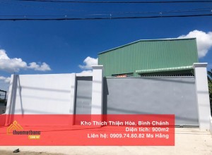 KHO XƯỞNG 900M2 CHO THUÊ ĐƯỜNG THÍCH THIỆN HÒA - BÌNH CHÁNH