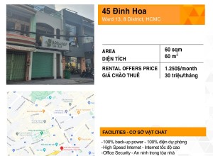 Cho thuê mặt bằng 45 Đinh Hòa, Quận 8 