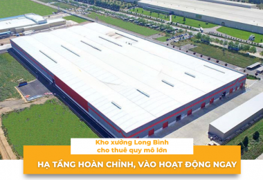 Kho xưởng Long Bình cho thuê quy mô lớn, hạ tầng hoàn chỉnh, vào hoạt động ngay