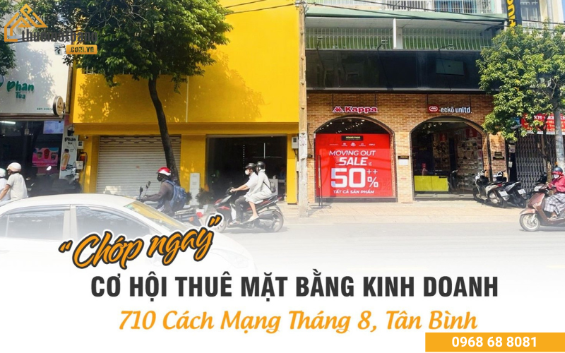 Mặt bằng kinh doanh 708-710 Cách mạng tháng tám, Phường 5, Quận Tân Bình, HCM với vị trí siêu đẹp