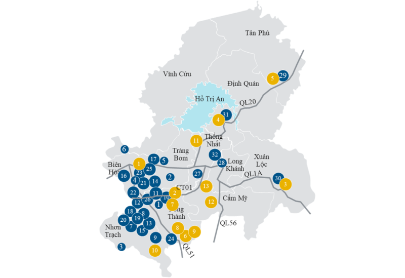 Bản đồ quy hoạch khu công nghiệp Đồng Nai