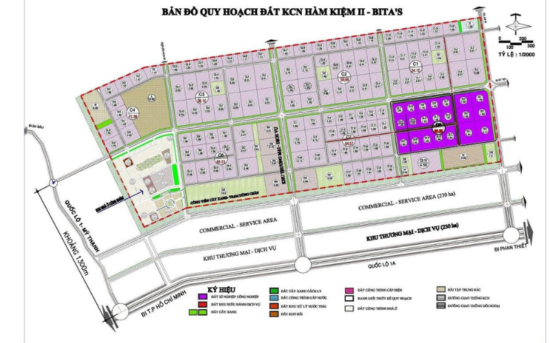 Sơ đồ qiu hoạch KCN Hàm Kiệm II