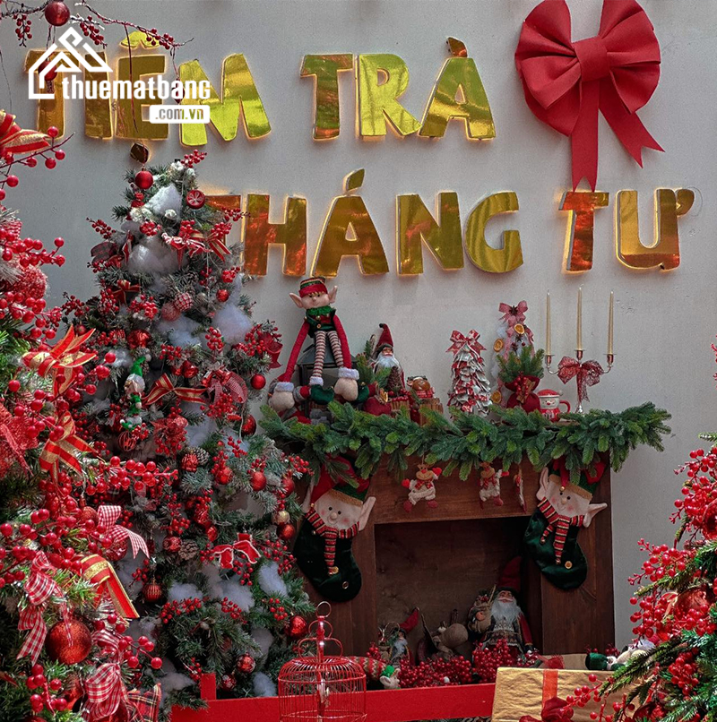 cách trang trí noel cho quán cafe