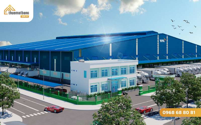 Kho xưởng trong khu công nghiệp có mạng lưới giao thông kết nối thuận lợi