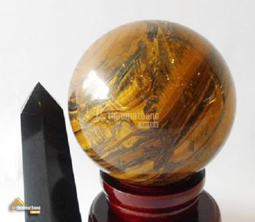 quả cầu đá phong thủy vân gỗ
