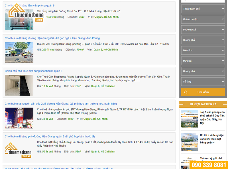 thuê mặt bằng nhỏ quận 6