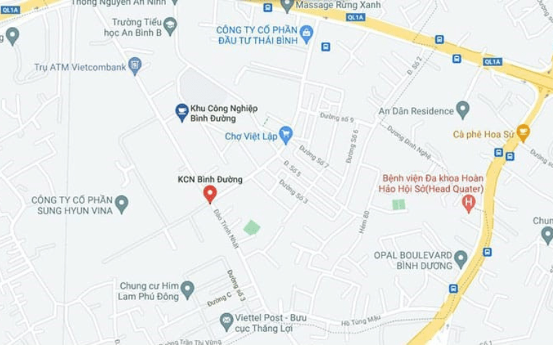 Vị trí KCN Bình Đường