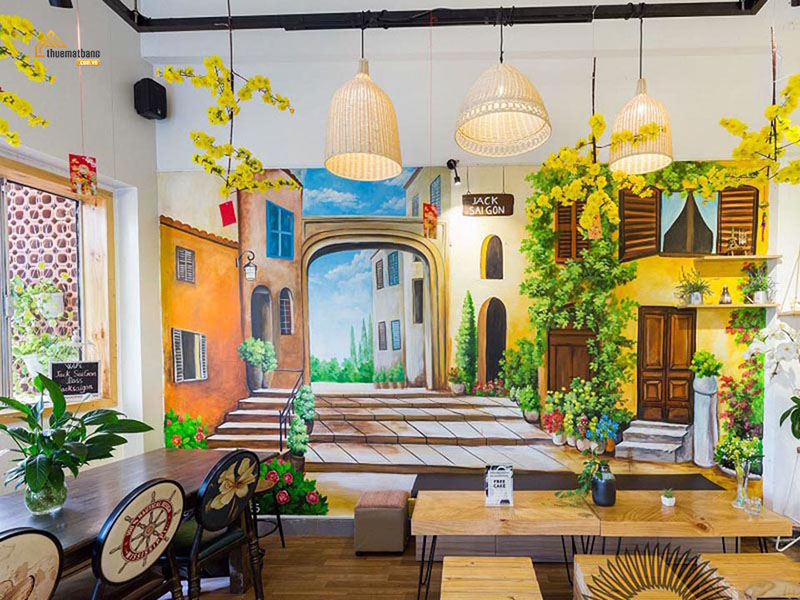 trang trí quán cafe ngày tết